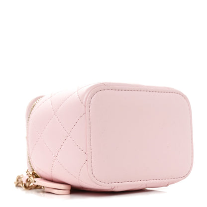 Chanel Lambskin Quilted Mini Top Handle Vanity Case With Chain Light Pink 4 of 11