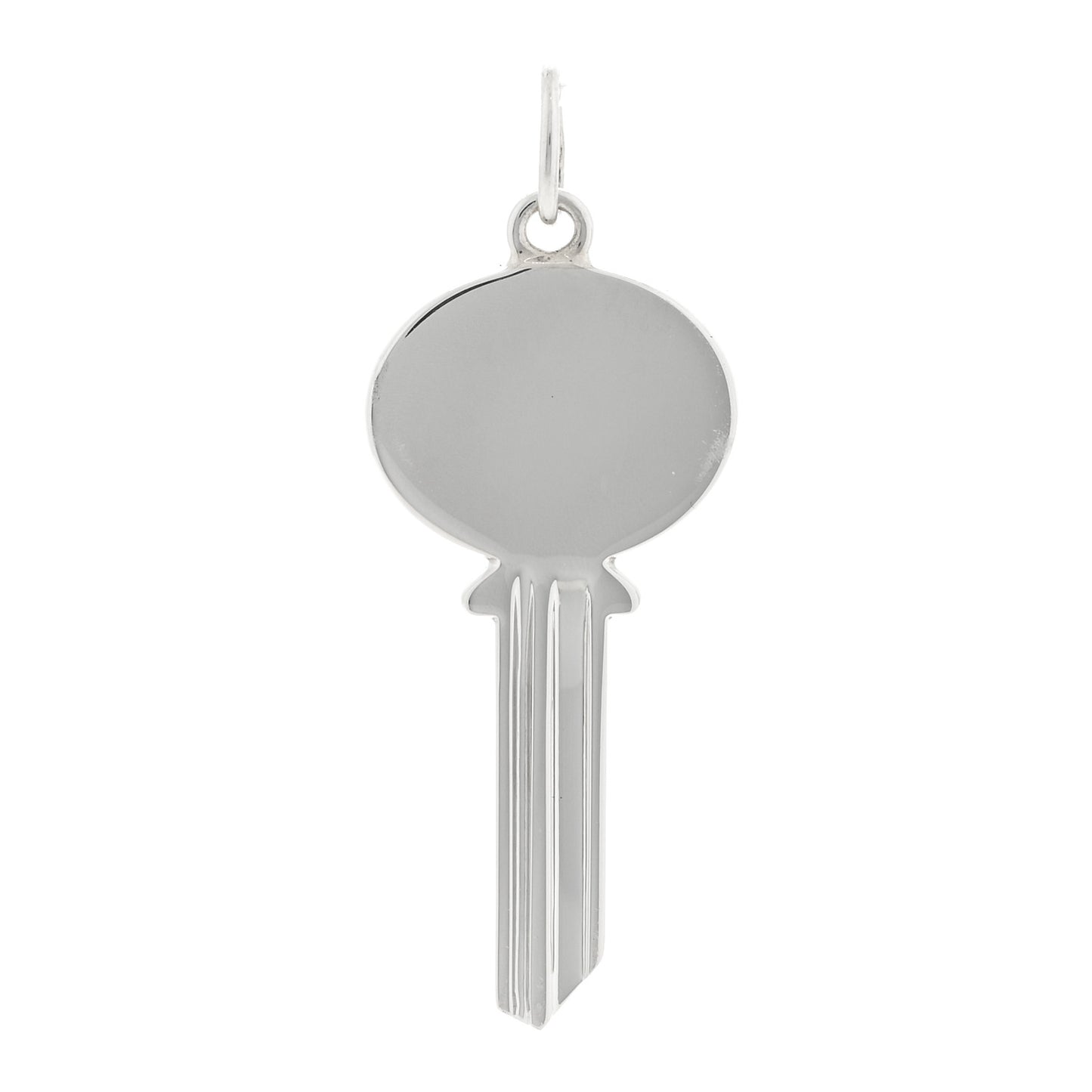 Sterling Silver Modern Keys Oval Key Pendant