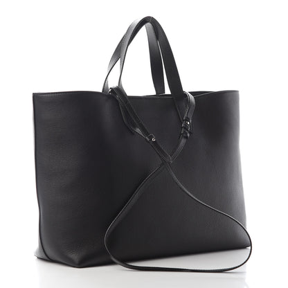 Jimmy Choo Calfskin Crystal Buckle Shopping Tote Black 2 of 7