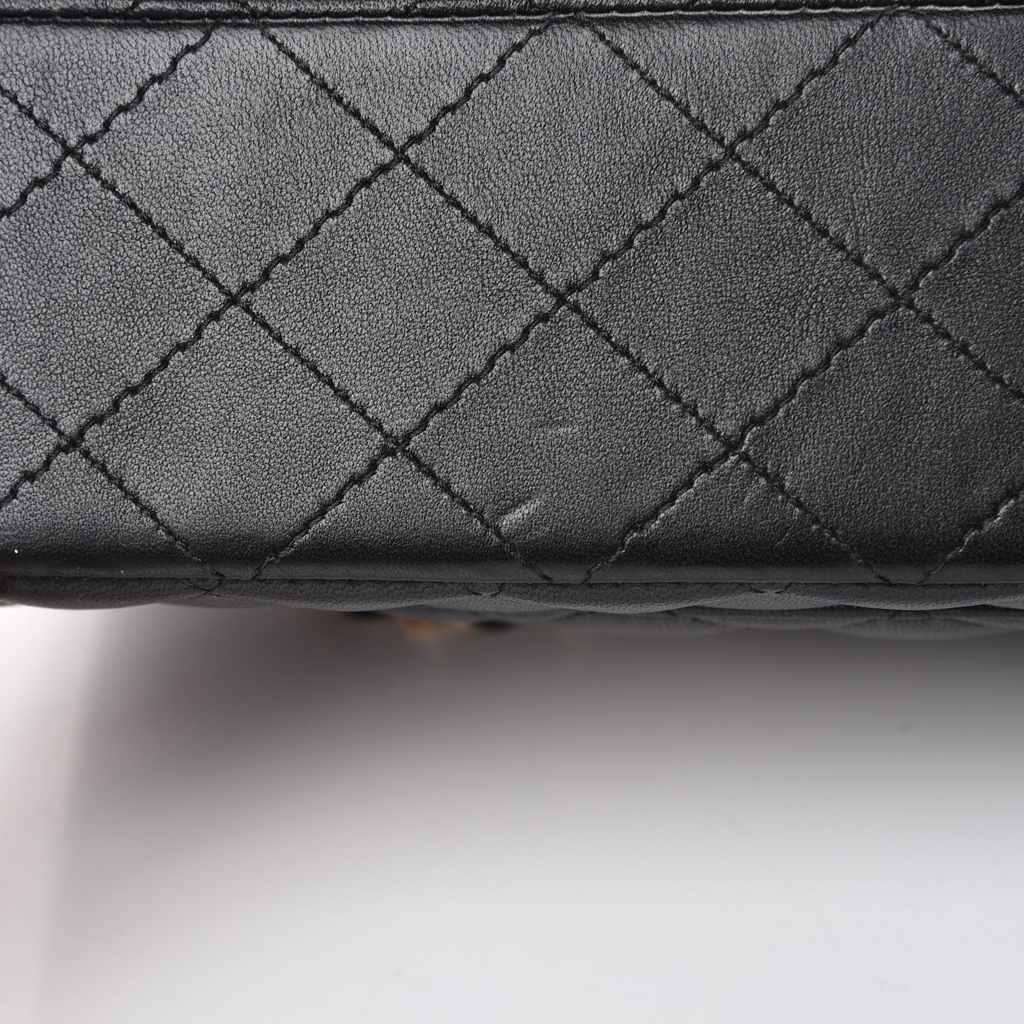 Lambskin Quilted Medium Double Flap Black