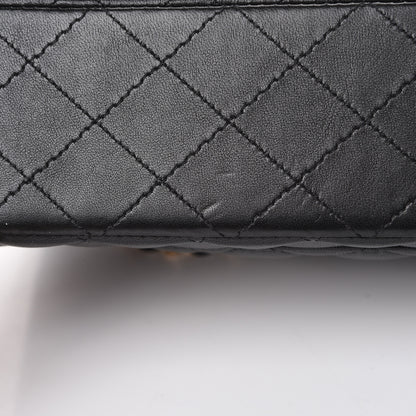 Chanel Lambskin Quilted Medium Double Flap Black 13 of 15
