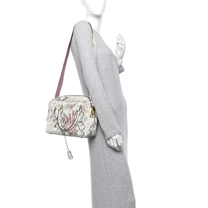 Prada X JAMES JEAN Glace Calfskin Rabbit Print Bauletto Opaline 2 of 11