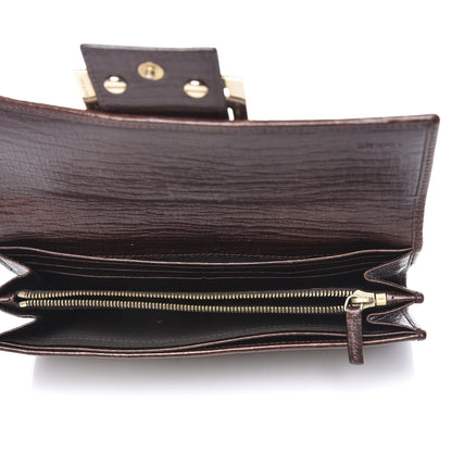 Fendi Zucchino Vitello Continental Wallet Mogano Panna Bruciato 4 of 10