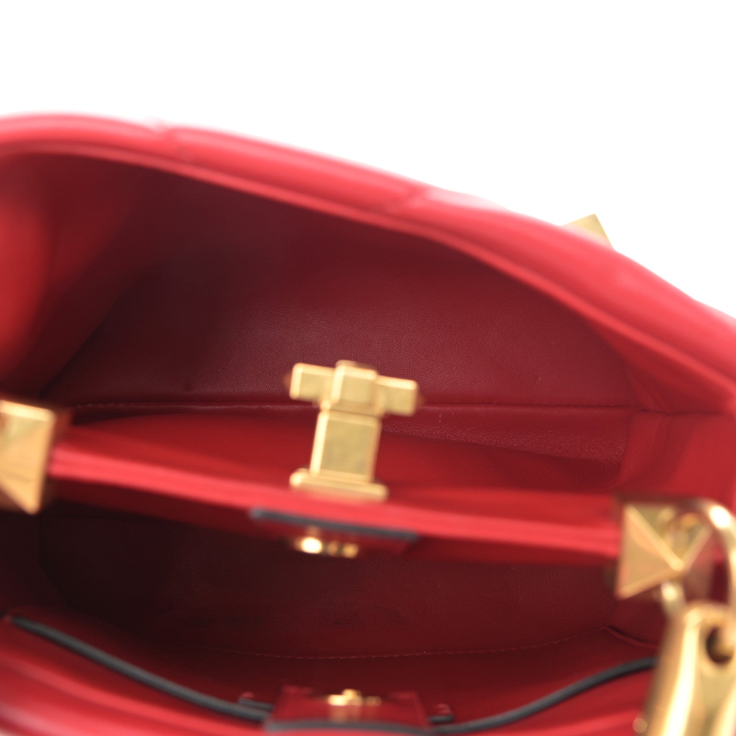 Valentino Garavani Nappa Small Roman Stud The Handle Bag Rouge Pur 5 of 13