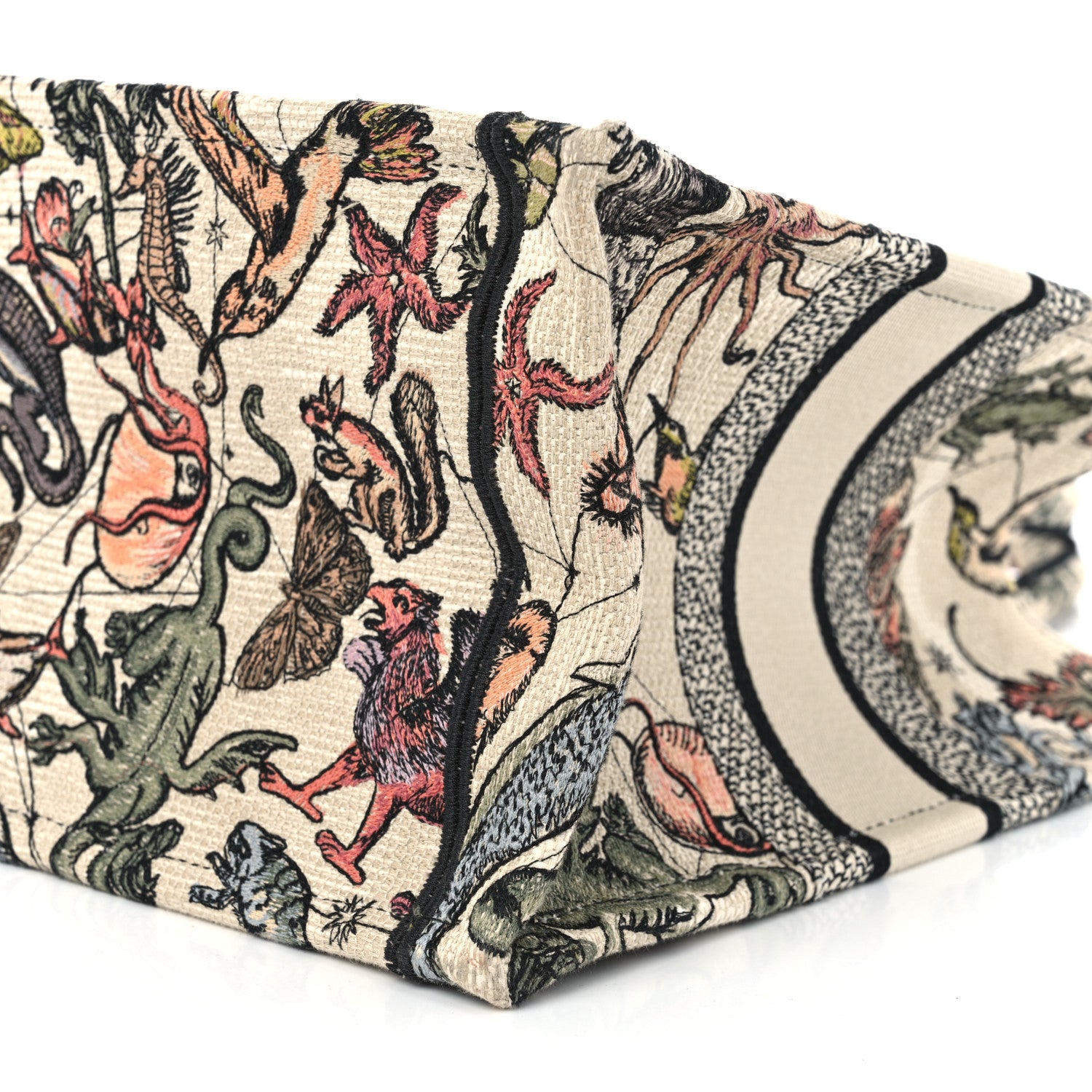 Christian Dior Canvas Embroidered Animaux Fantastiques Medium Book Tote Multicolor 10 of 10