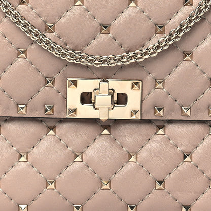 Valentino Garavani Lambskin Medium Rockstud Spike Shoulder Bag Poudre 7 of 9