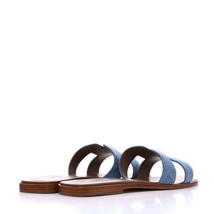 Hermes Denim Canvas Oran Sandals 41 Bleu Clair 4 of 13