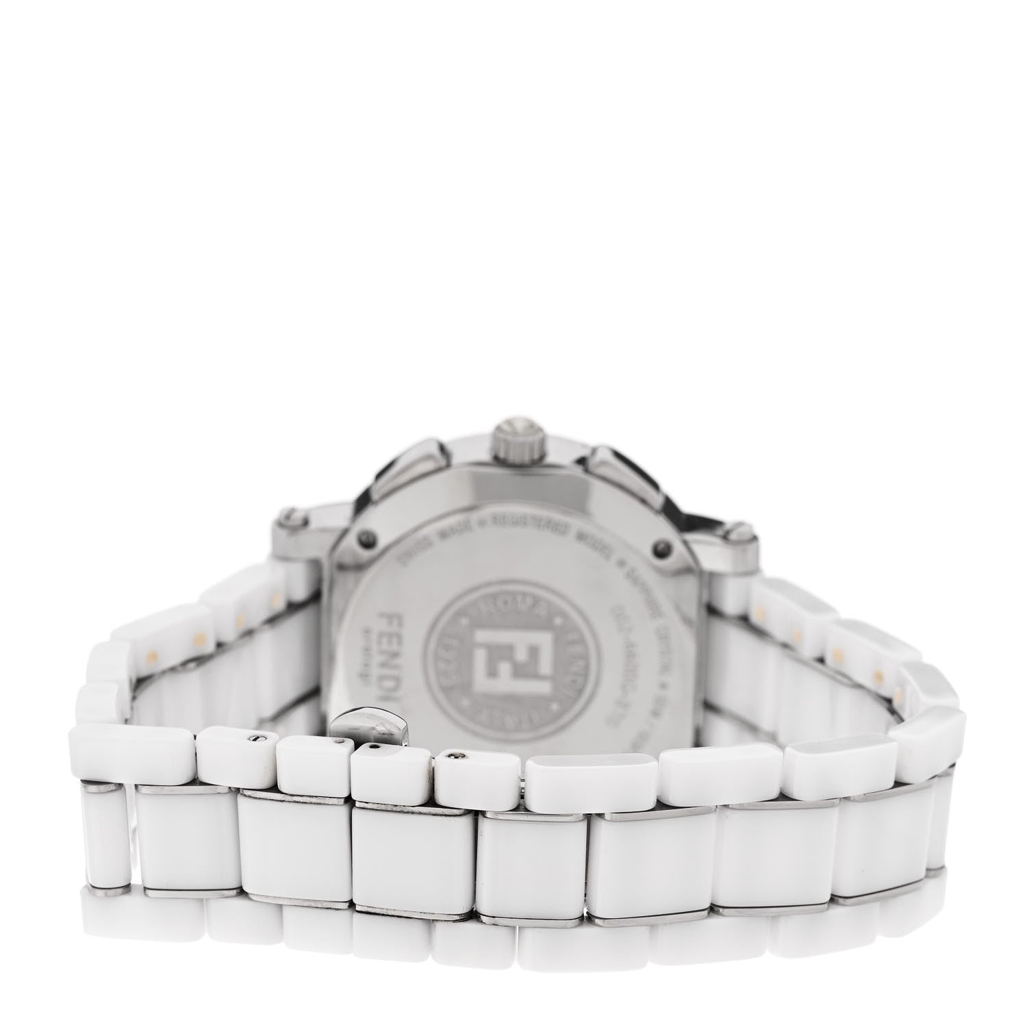 Fendi Stainless Steel Ceramic 38mm Chronograph Quartz Watch White 3 of 5