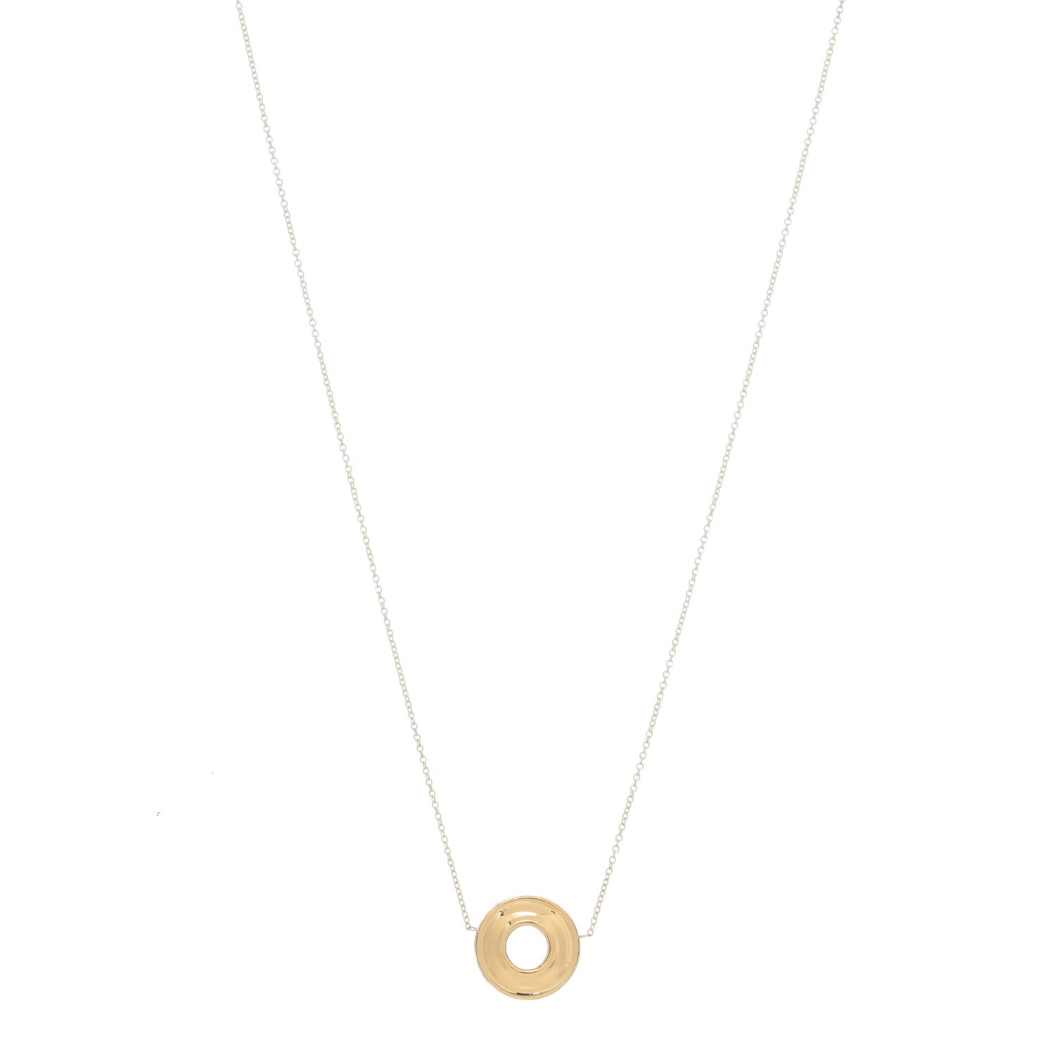 Tiffany Sterling Silver 18K Yellow Gold Paloma Picasso Magic Disc Pendant Necklace 1 of 4
