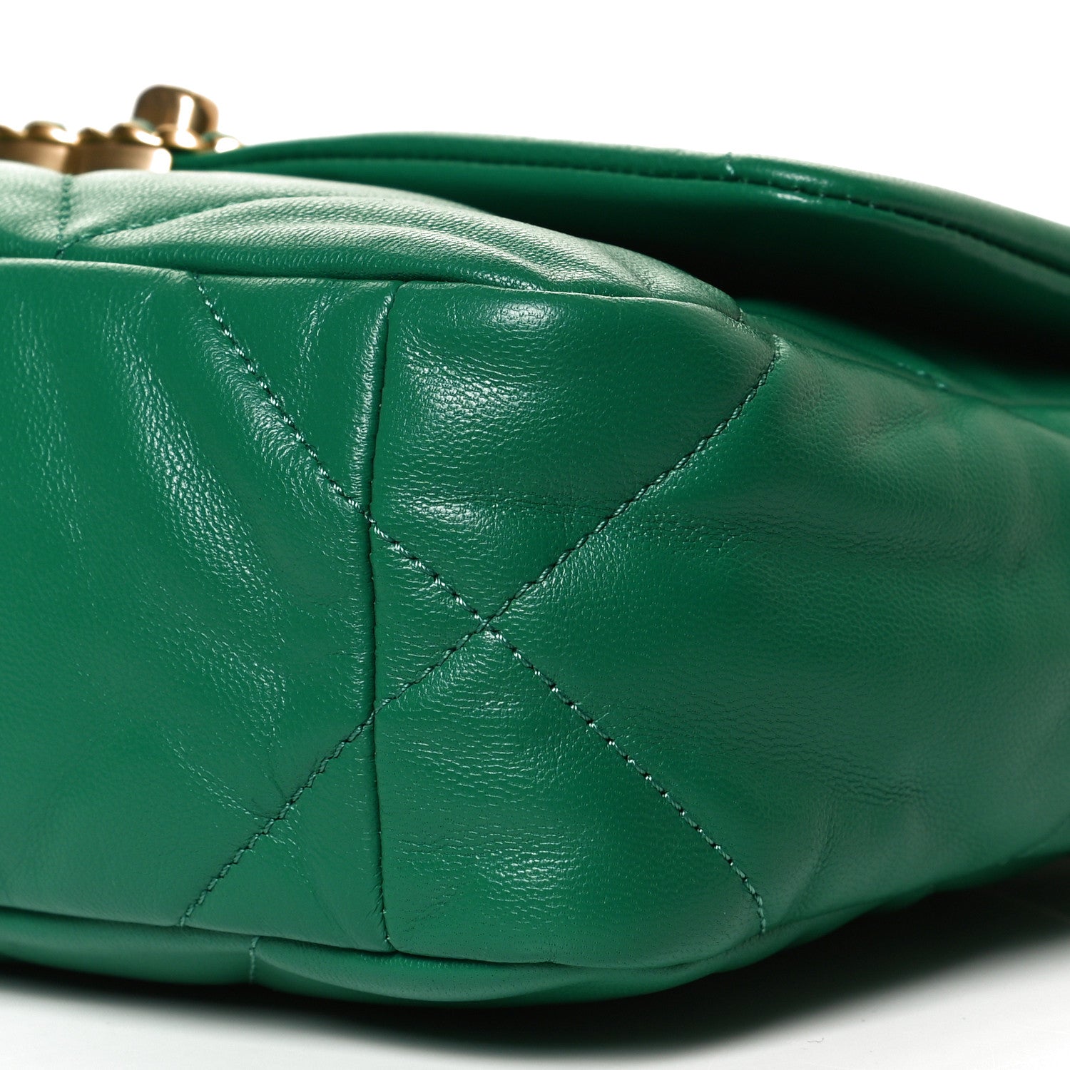 Chanel Lambskin Quilted Medium Chanel 19 Flap Green 10 of 11