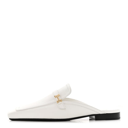 Hermes Calfskin Womens Groupie Mules 37 White 1 of 9