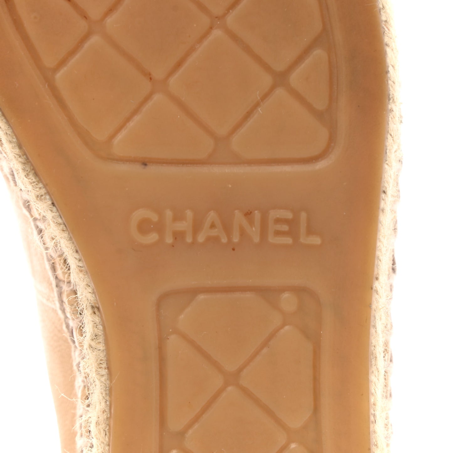 Lambskin CC Espadrilles 35 Beige Black