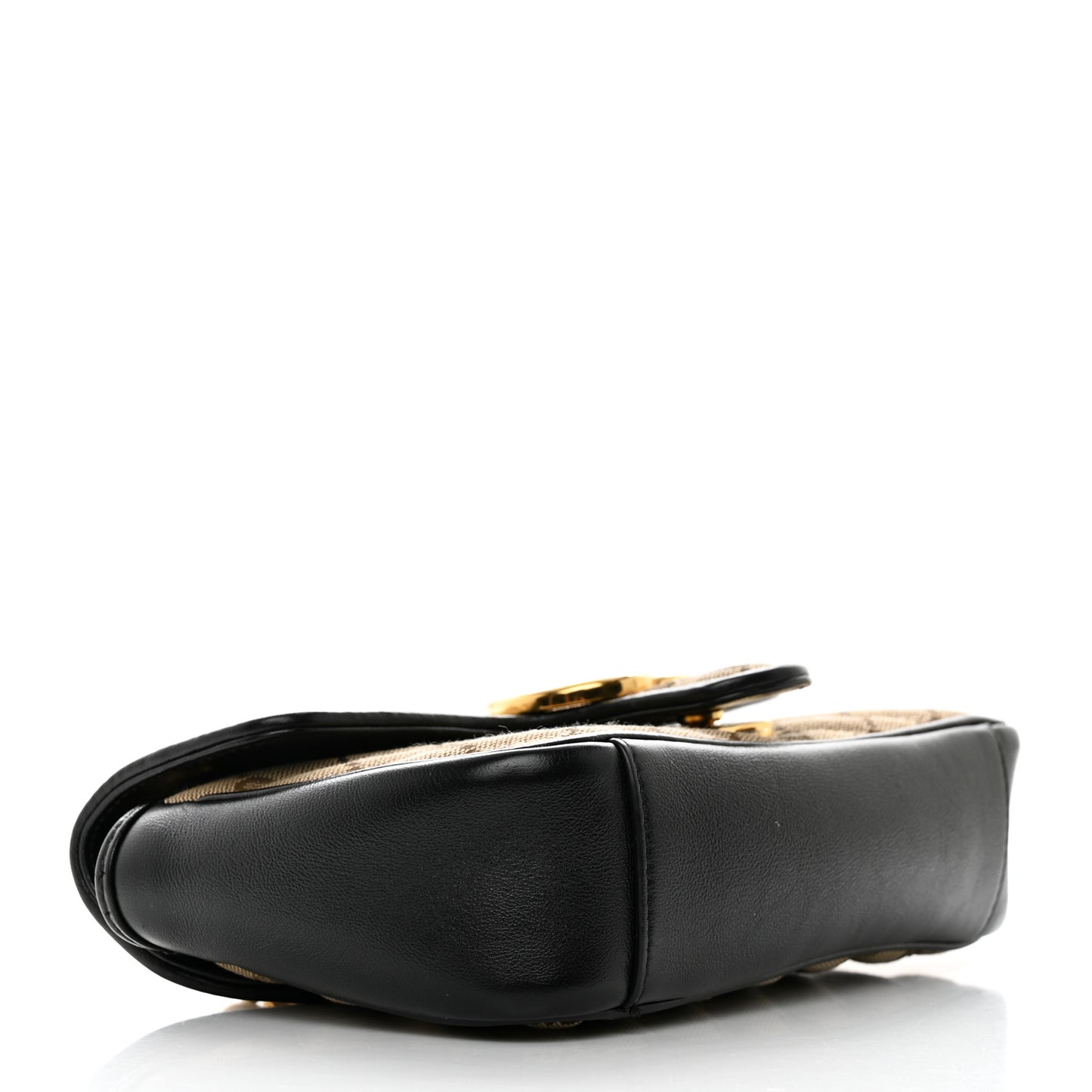 Monogram Matelasse Diagonal Mini GG Marmont Shoulder Bag Beige Black