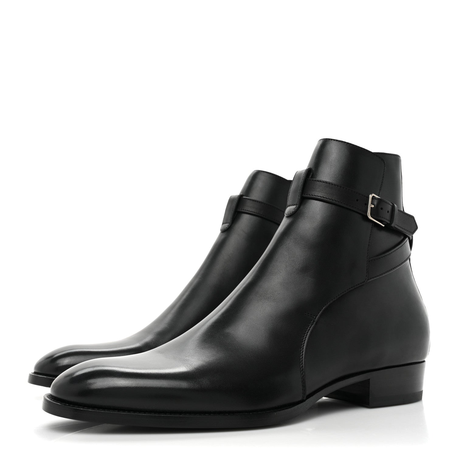 Saint Laurent Calfskin Wyatt 30 Jodhpur Boots 42 Black 3 of 15