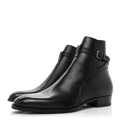 Saint Laurent Calfskin Wyatt 30 Jodhpur Boots 42 Black 3 of 15