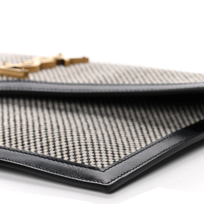 Saint Laurent Canvas Uptown Pouch Black White 6 of 10