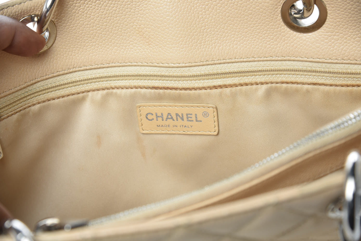 Chanel Caviar Quilted Grand Shopping Tote GST Beige Clair 8 of 22