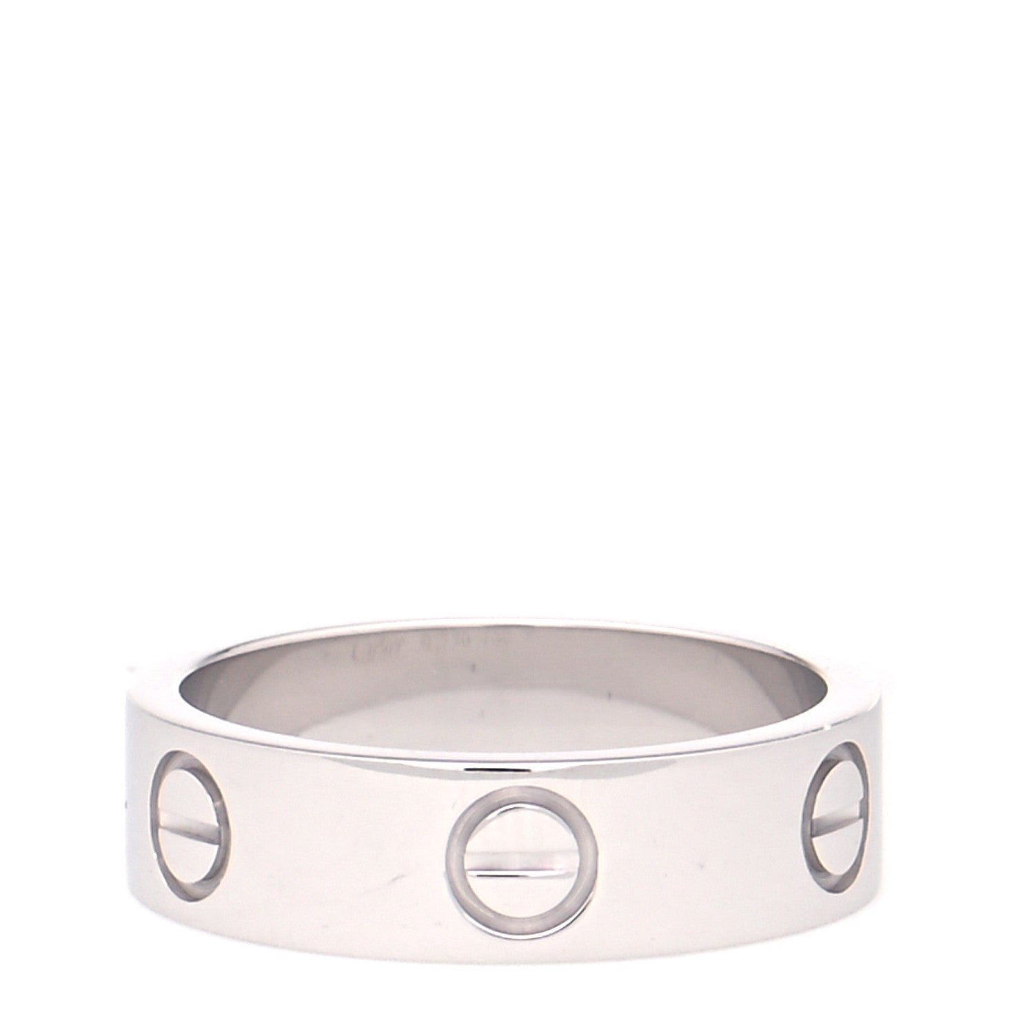 Cartier 18K White Gold 5.5mm LOVE Ring 53 6.5 3 of 5
