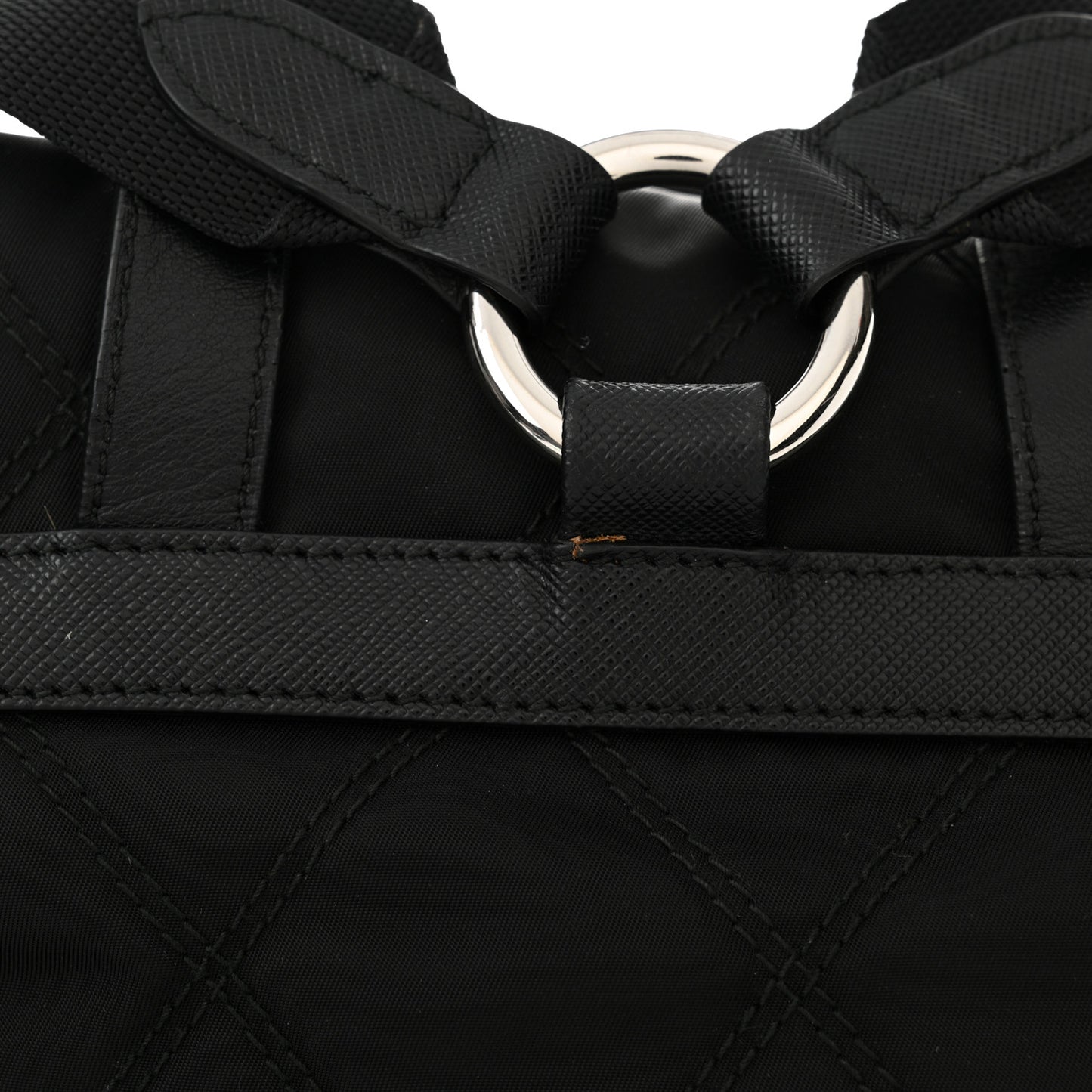 Tessuto Nylon Saffiano Vela Quilted Backpack Black