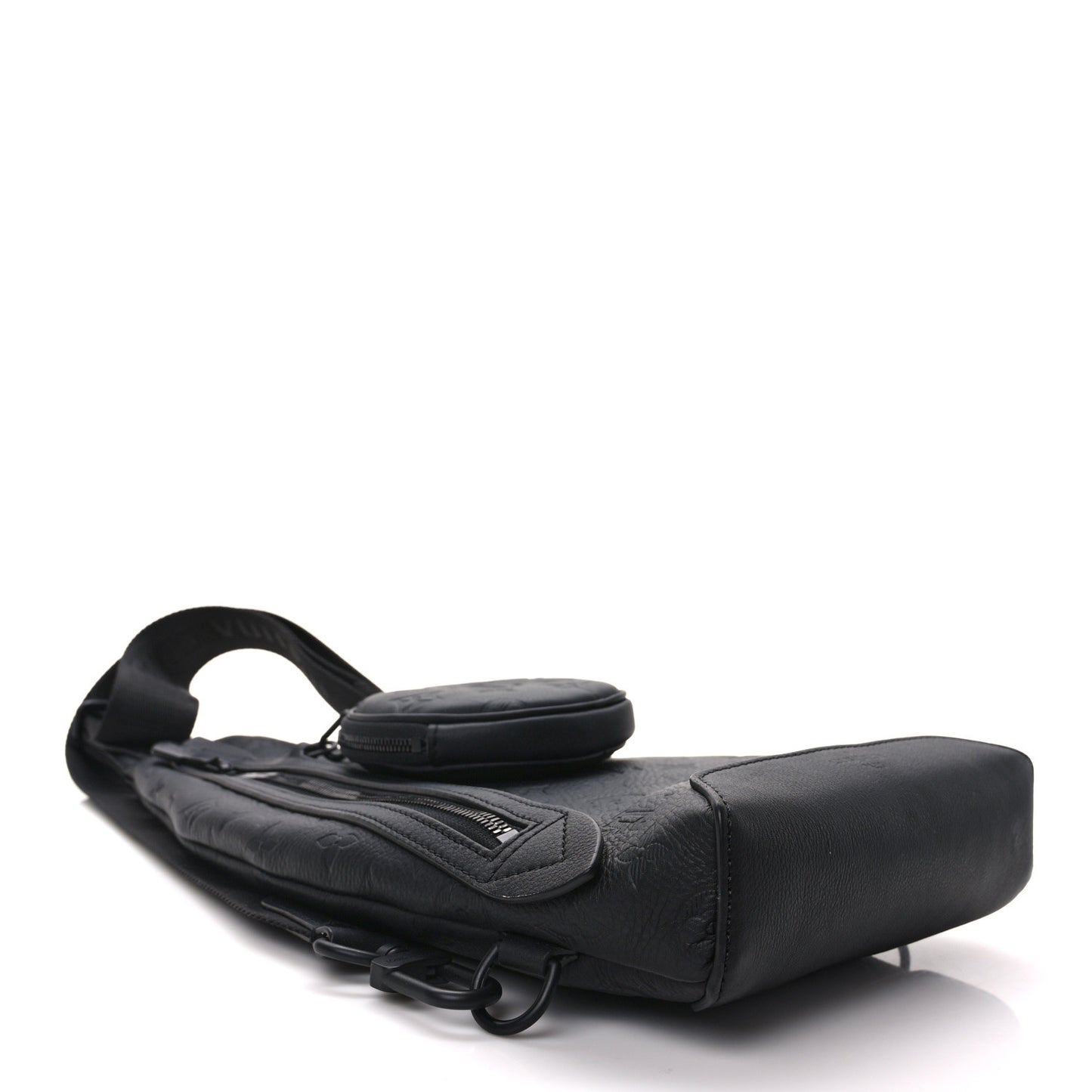 Calfskin Shadow Monogram Duo Slingbag Black