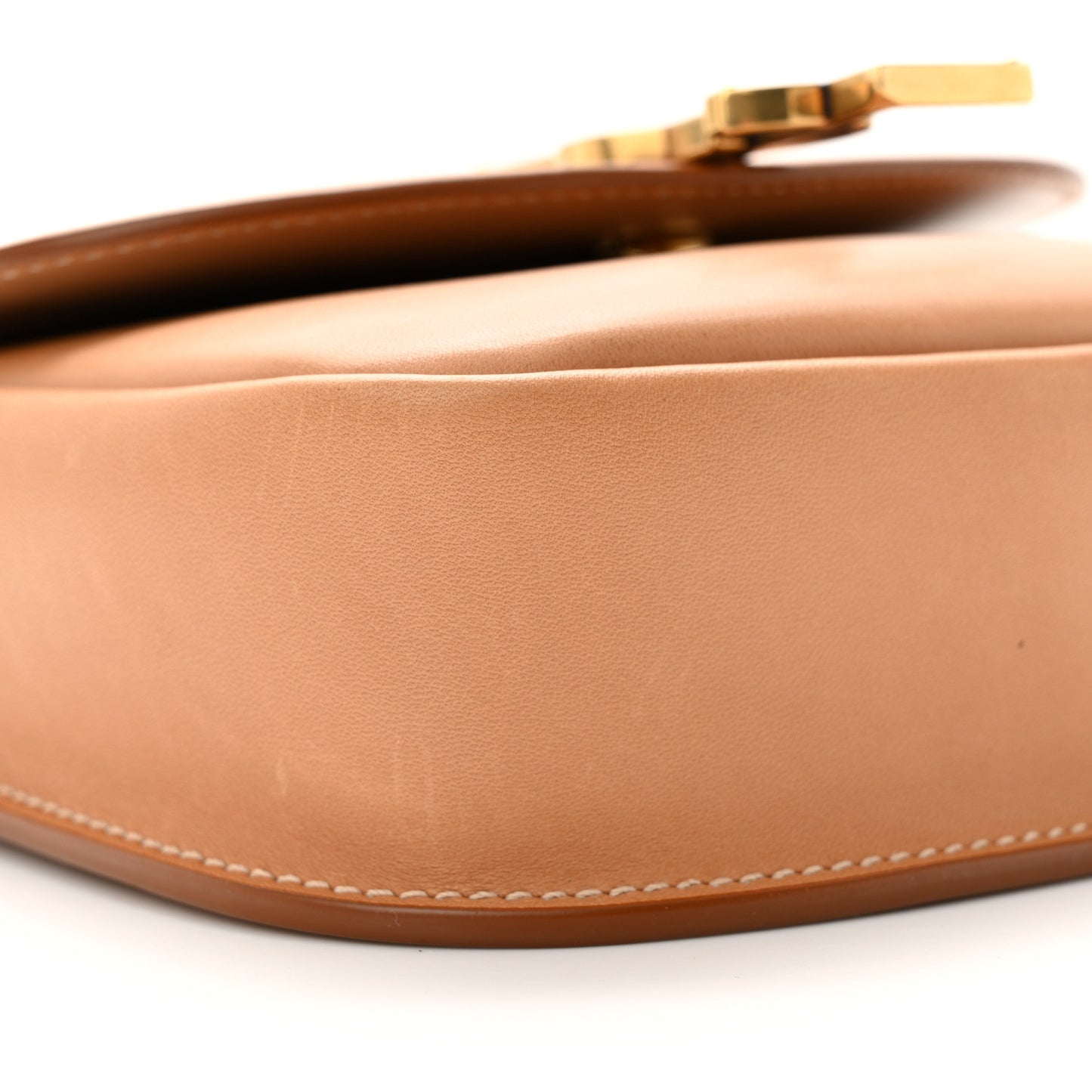 Smooth Calfskin Cotton Canvas Small Kaia Satchel Natural Beige