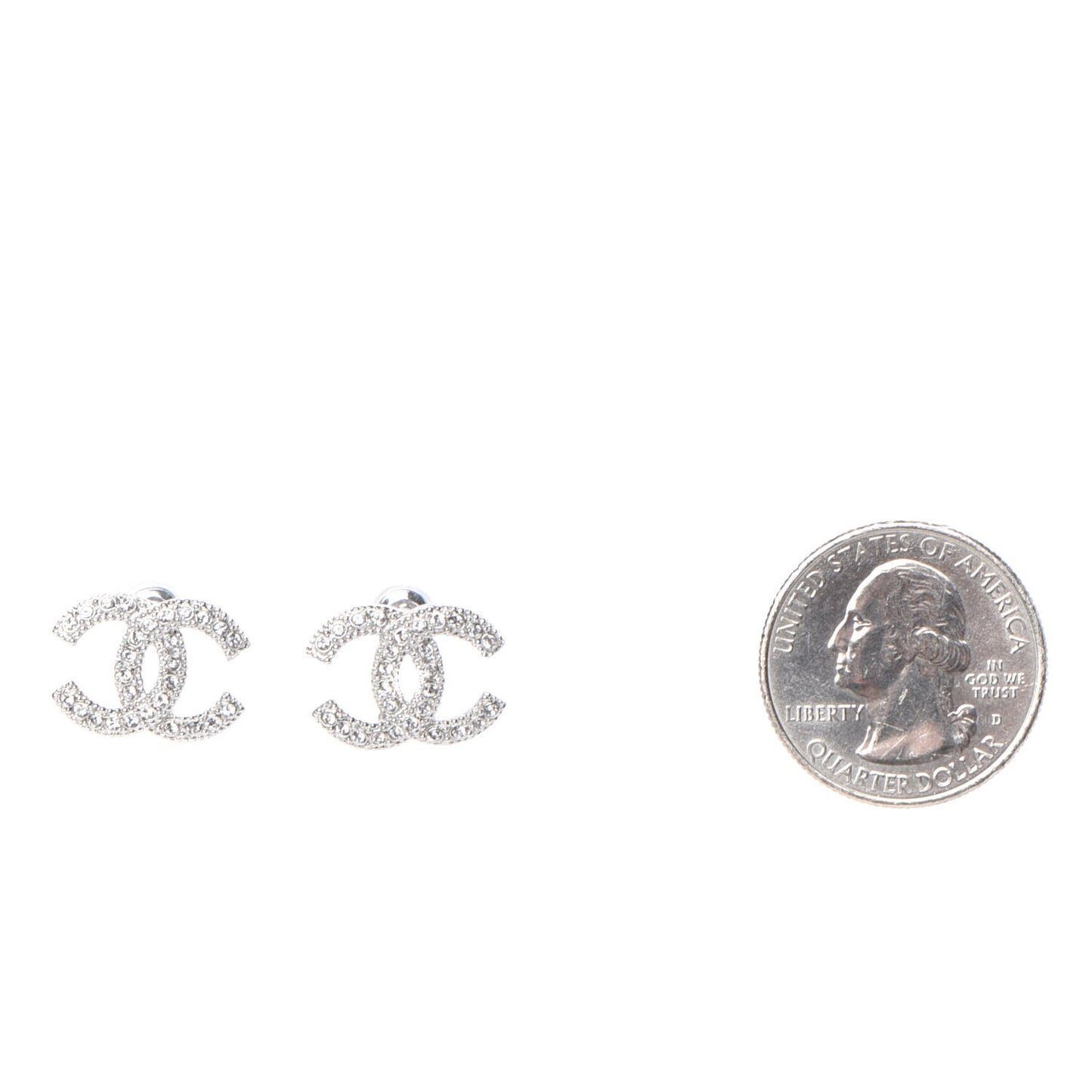Crystal CC Earrings Silver