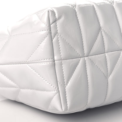 Miu Miu Iridescent Fabric Quilted Mini Spirit Ciré Bag White 9 of 10