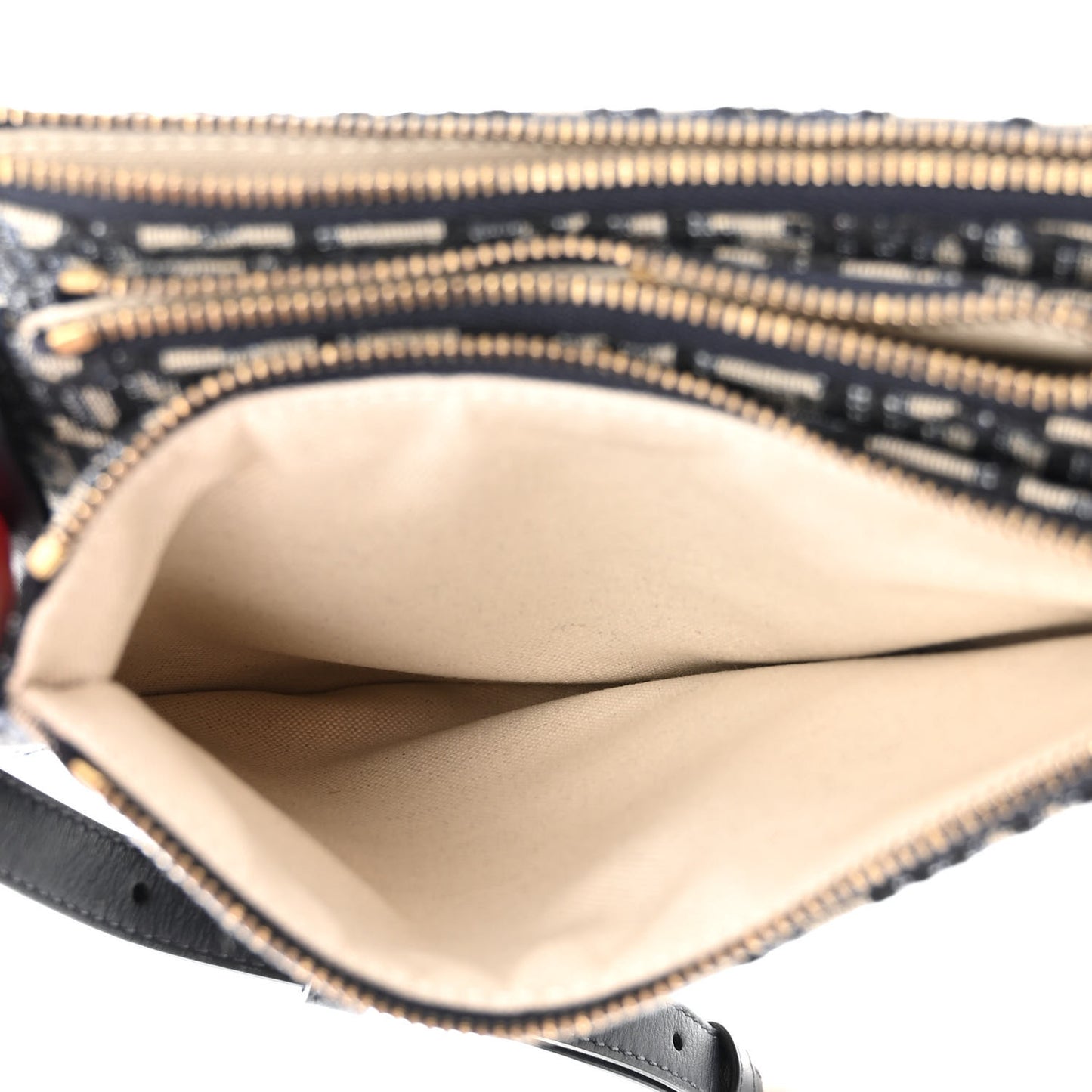 Oblique Saddle Pouch With Strap Navy Blue