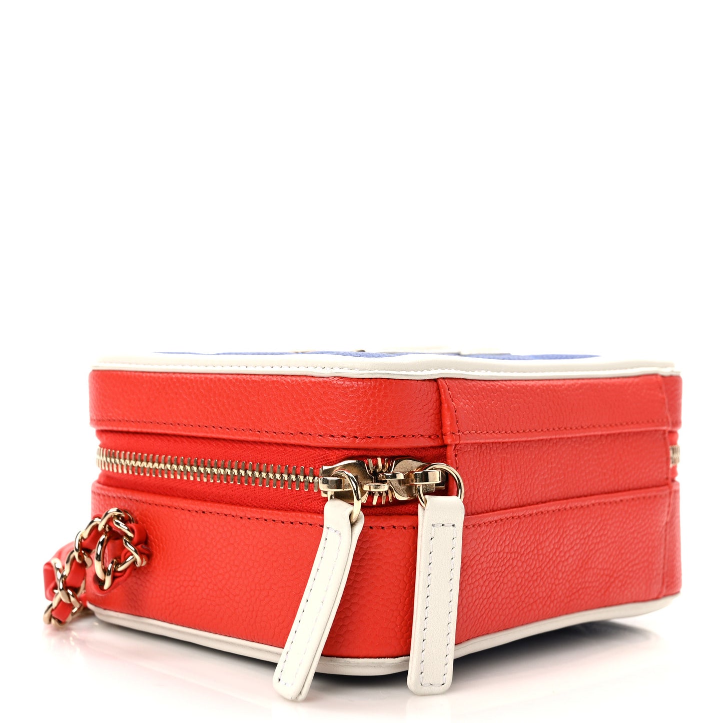 Caviar Quilted Small CC Filigree Vanity Case Blue White Red