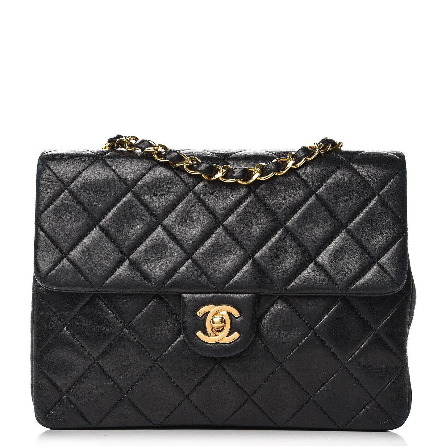 Lambskin Quilted Small Flap Black