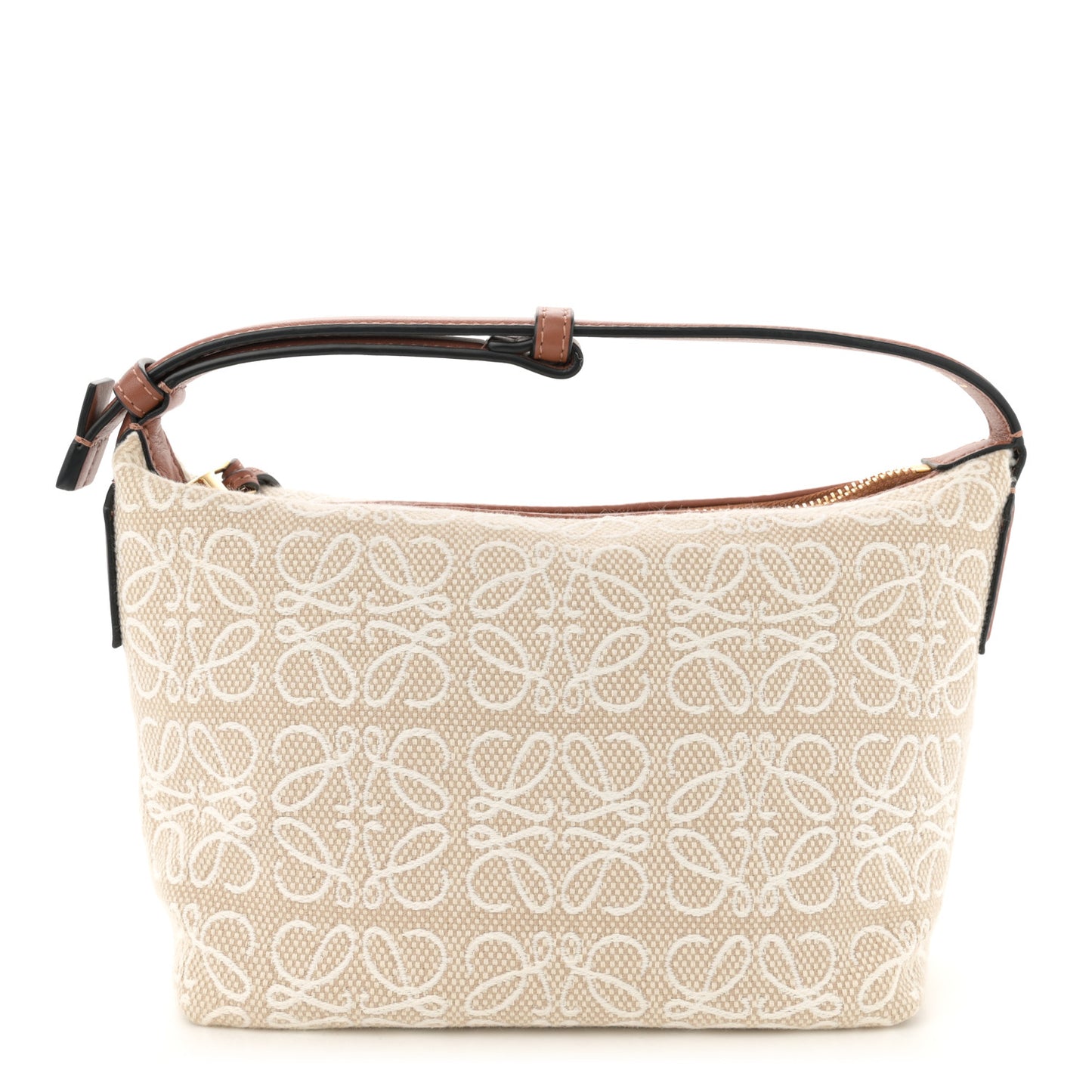 Jacquard Anagram Calfskin Small Cubi Bag Ecru Tan