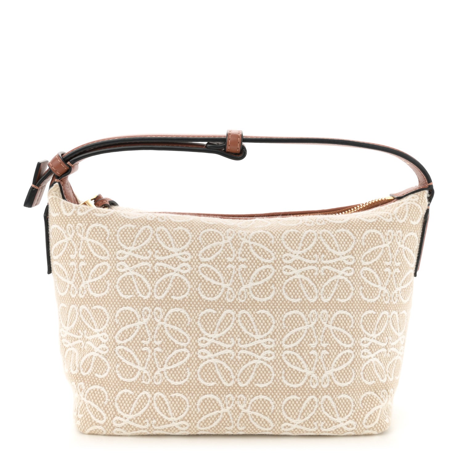 Loewe Jacquard Anagram Calfskin Small Cubi Bag Ecru Tan 1 of 12