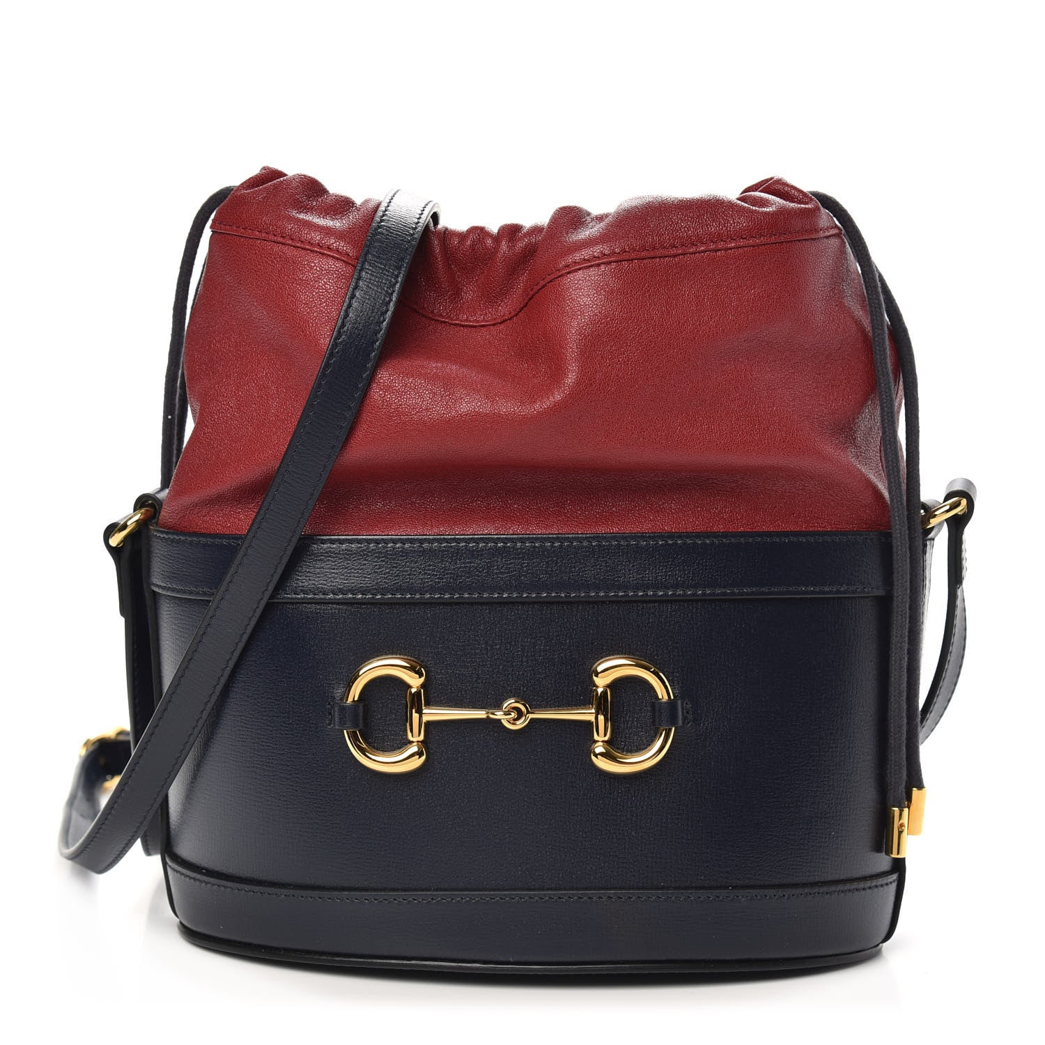 Gucci Azalea Sakai Be Green Calfskin Horsebit 1955 Drawstring Bucket Bag Blue New Cherry Red 1 of 10