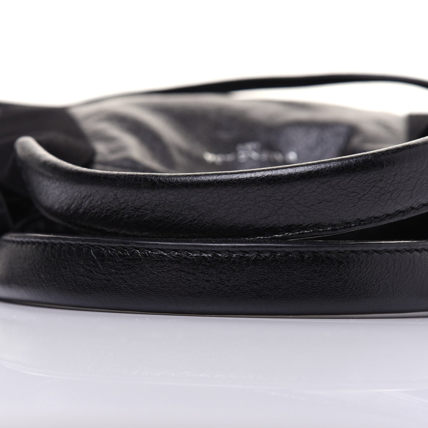 Agneau Stadio Ruban Viscose Navy Cabas Tote XS Black