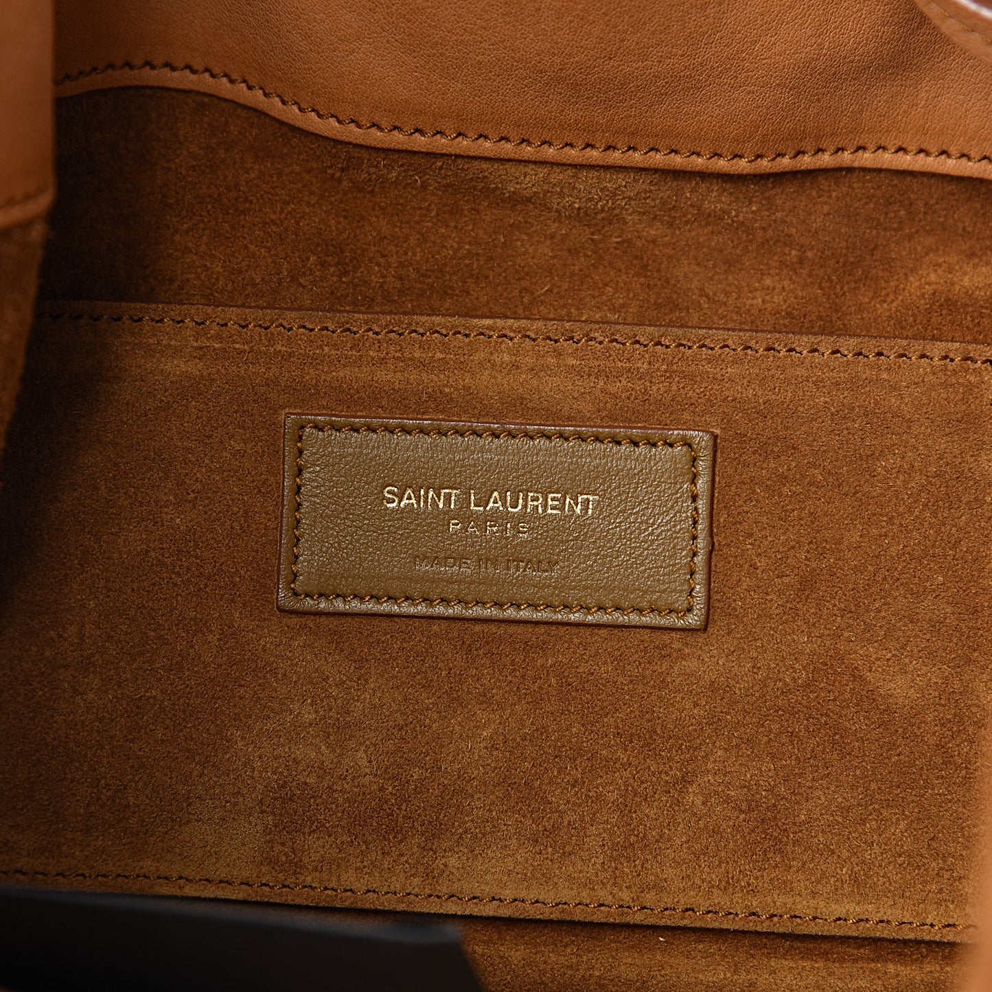 Calfskin Patchwork Medium Bucket Bag Light Cognac