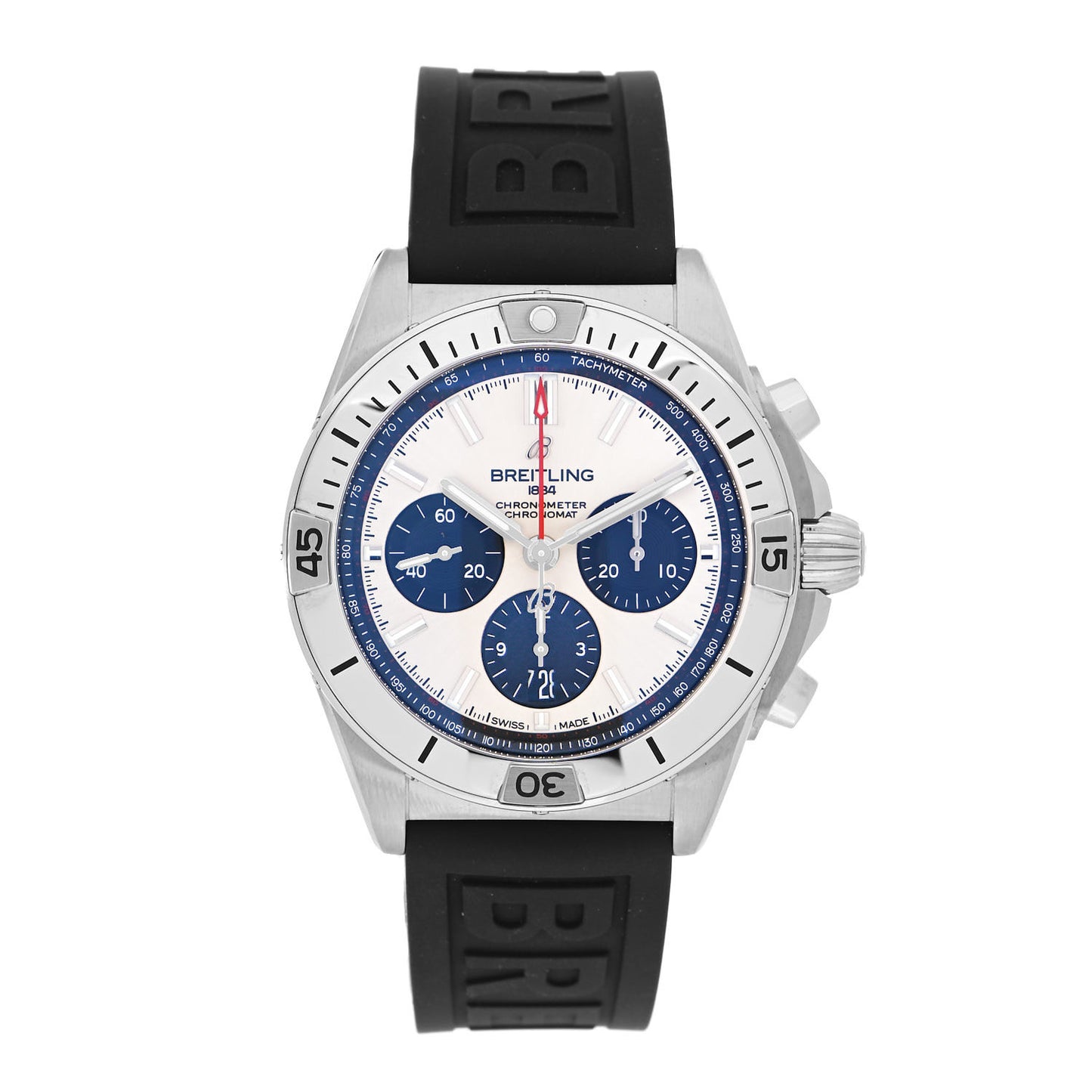 Stainless Steel Rubber 42mm Chronomat B01 Automatic Watch AB0134