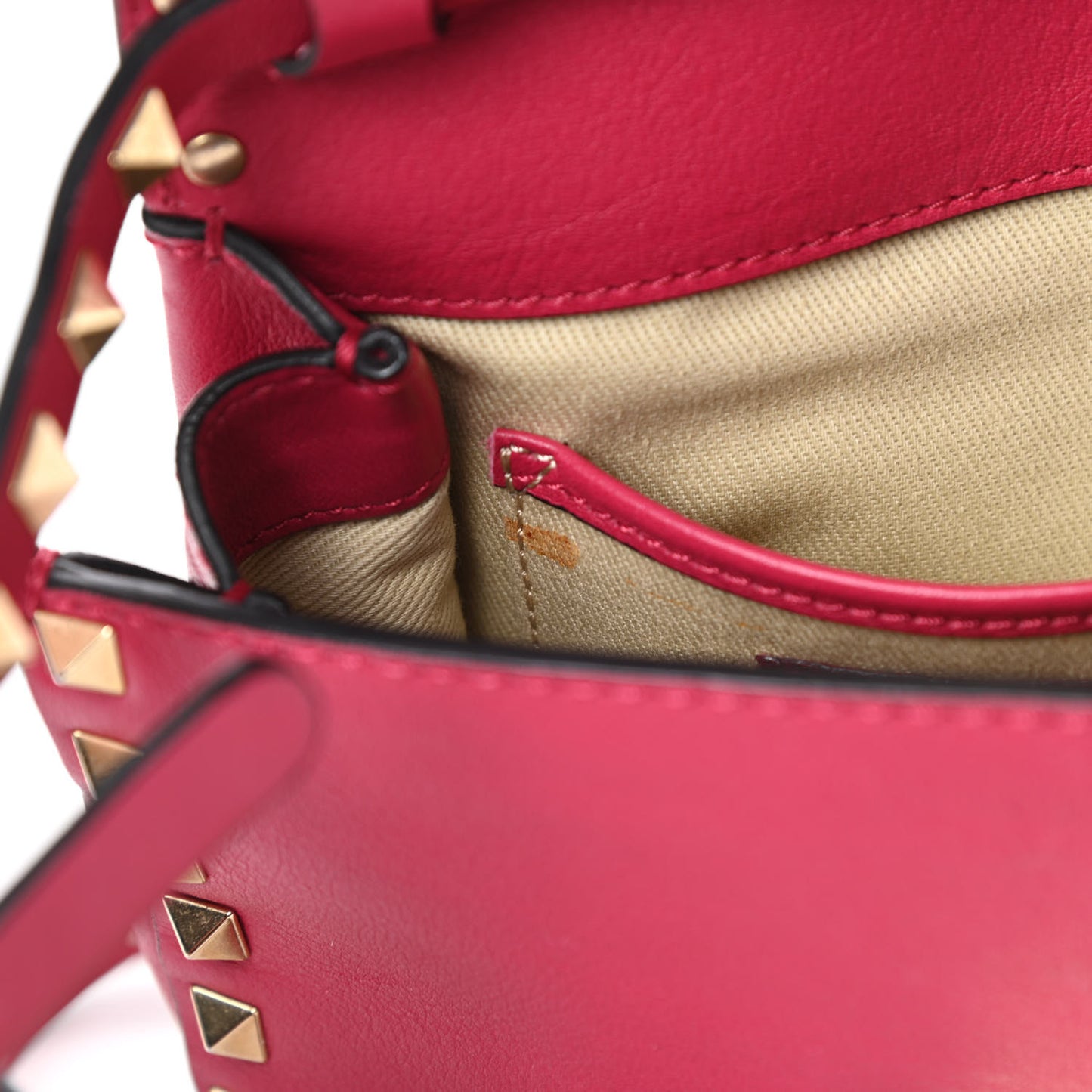 Vitello Mini Rockstud Flap Saddle Crossbody Bag Cyclamin