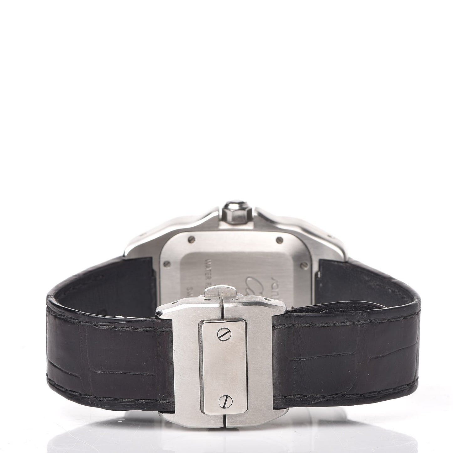 Stainless Steel Alligator 33mm Santos 100 Automatic Watch Brown