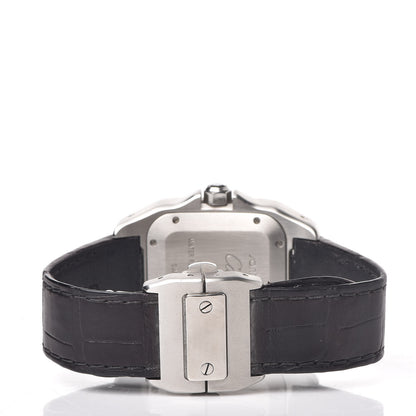 Cartier Stainless Steel Alligator 33mm Santos 100 Automatic Watch Brown 4 of 8