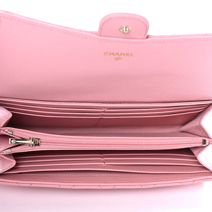 Chanel Caviar Quilted Large Gusset Flap Wallet Light Pink 5 of 12