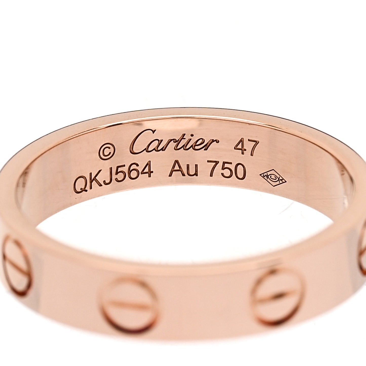 18K Pink Gold 3.5mm LOVE Wedding Band Ring 47 4