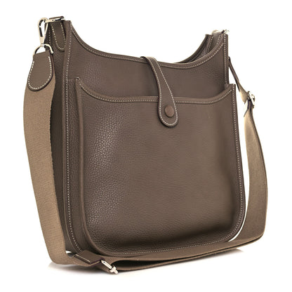 Hermes Taurillon Clemence Evelyne III PM Etoupe 3 of 12
