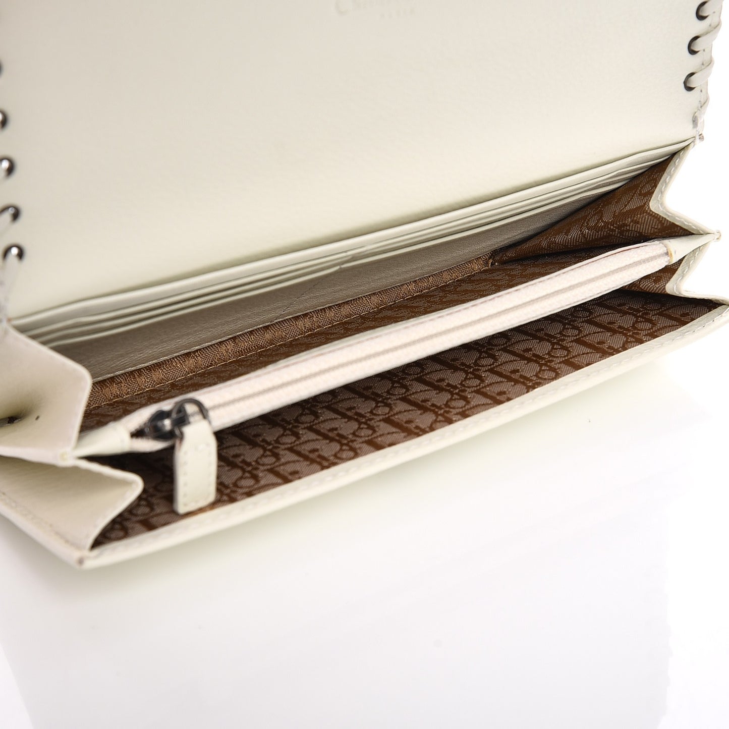 Calfskin Heart Wallet White