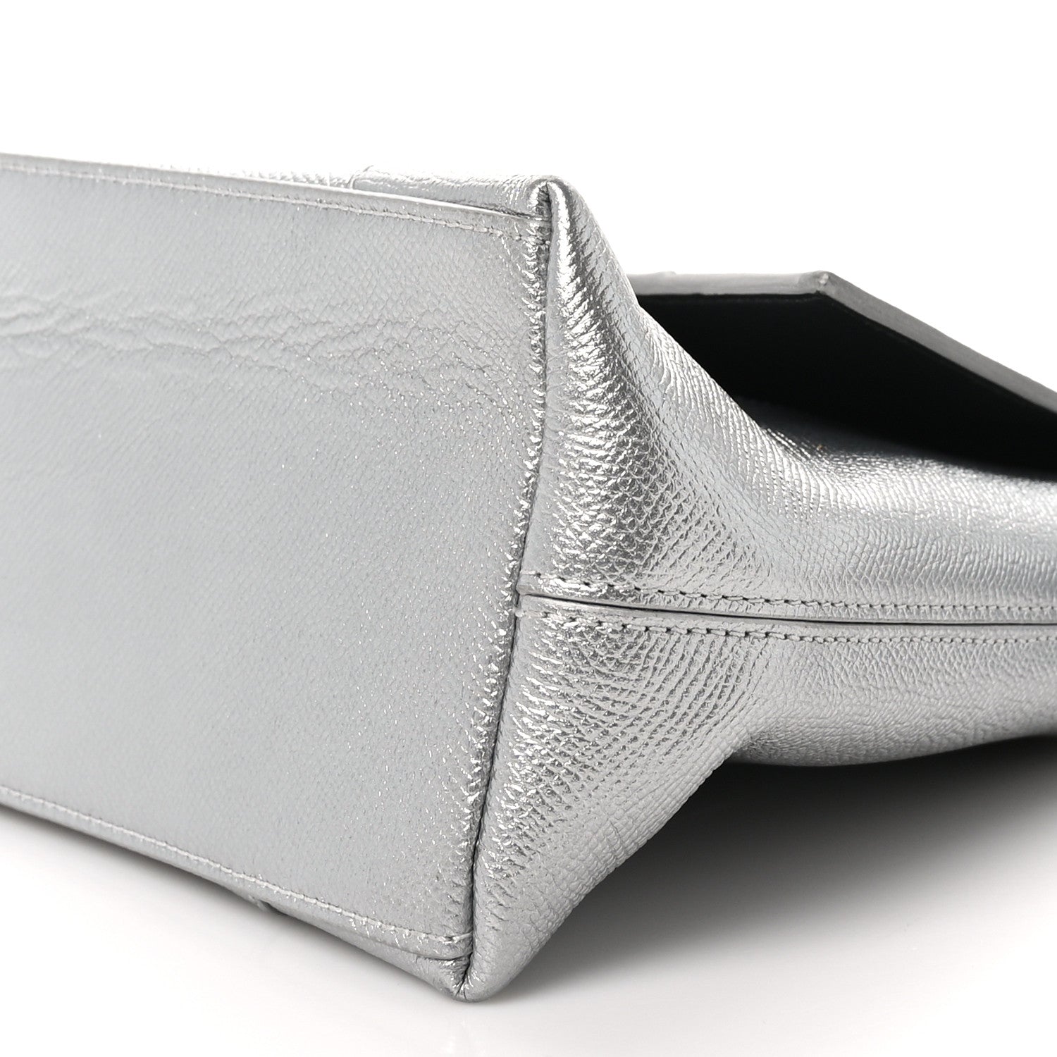 Balenciaga Metallic Soft Textured Calfskin Small Downtown Shoulder Bag Silver 10 of 10