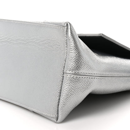 Balenciaga Metallic Soft Textured Calfskin Small Downtown Shoulder Bag Silver 10 of 10