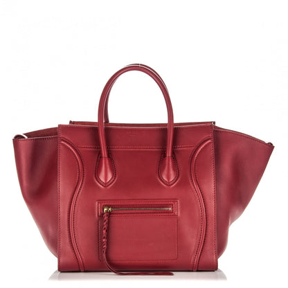 Celine Supple Calfskin Medium Phantom Luggage Red 1 of 8