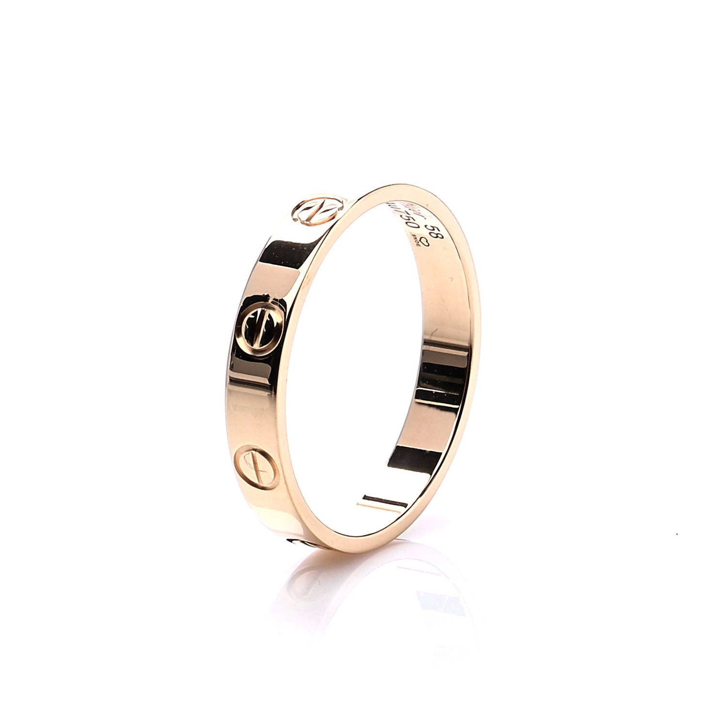 18K Yellow Gold 3.5mm LOVE Wedding Band Ring 58 8.25