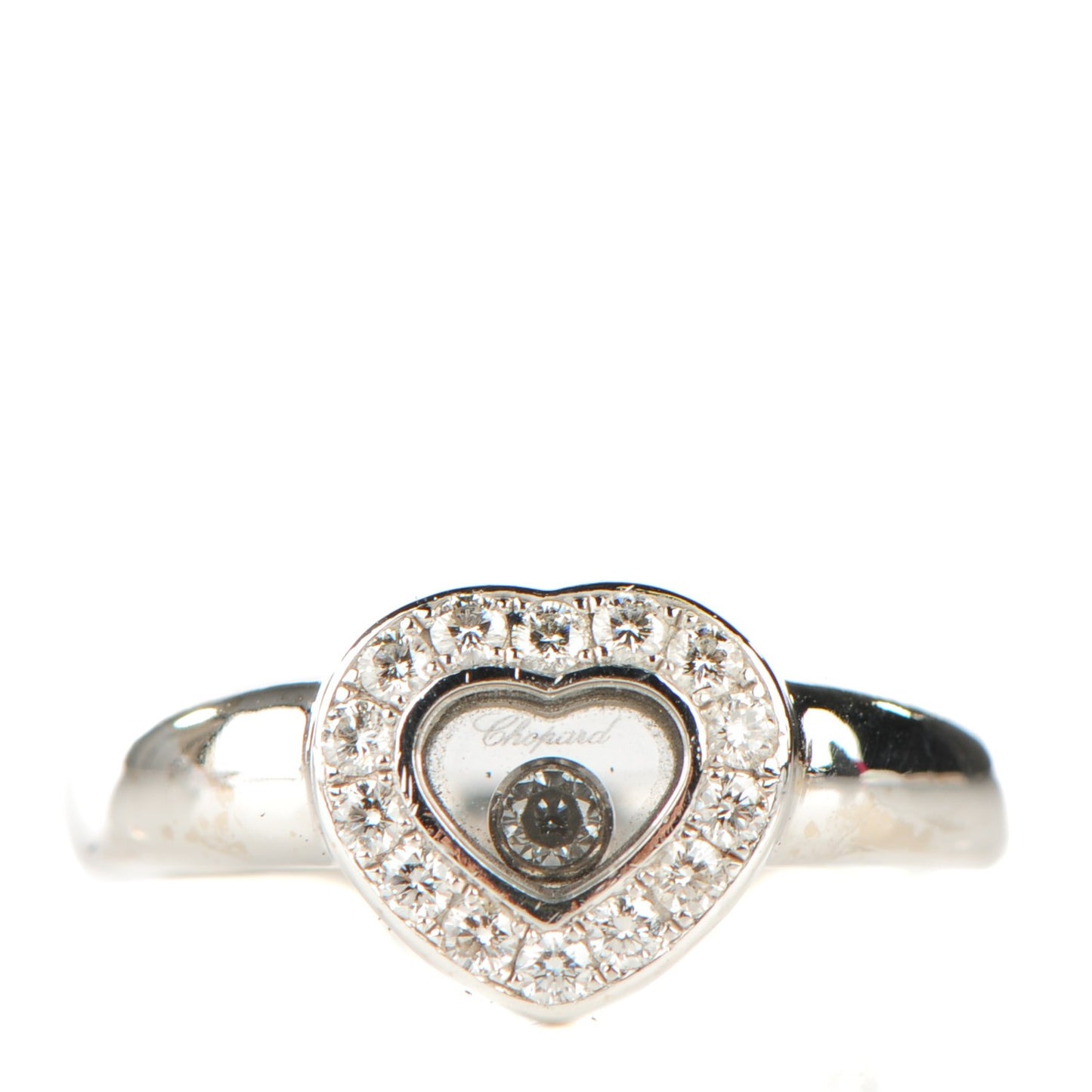 18K White Gold Happy Diamonds Heart Ring 5