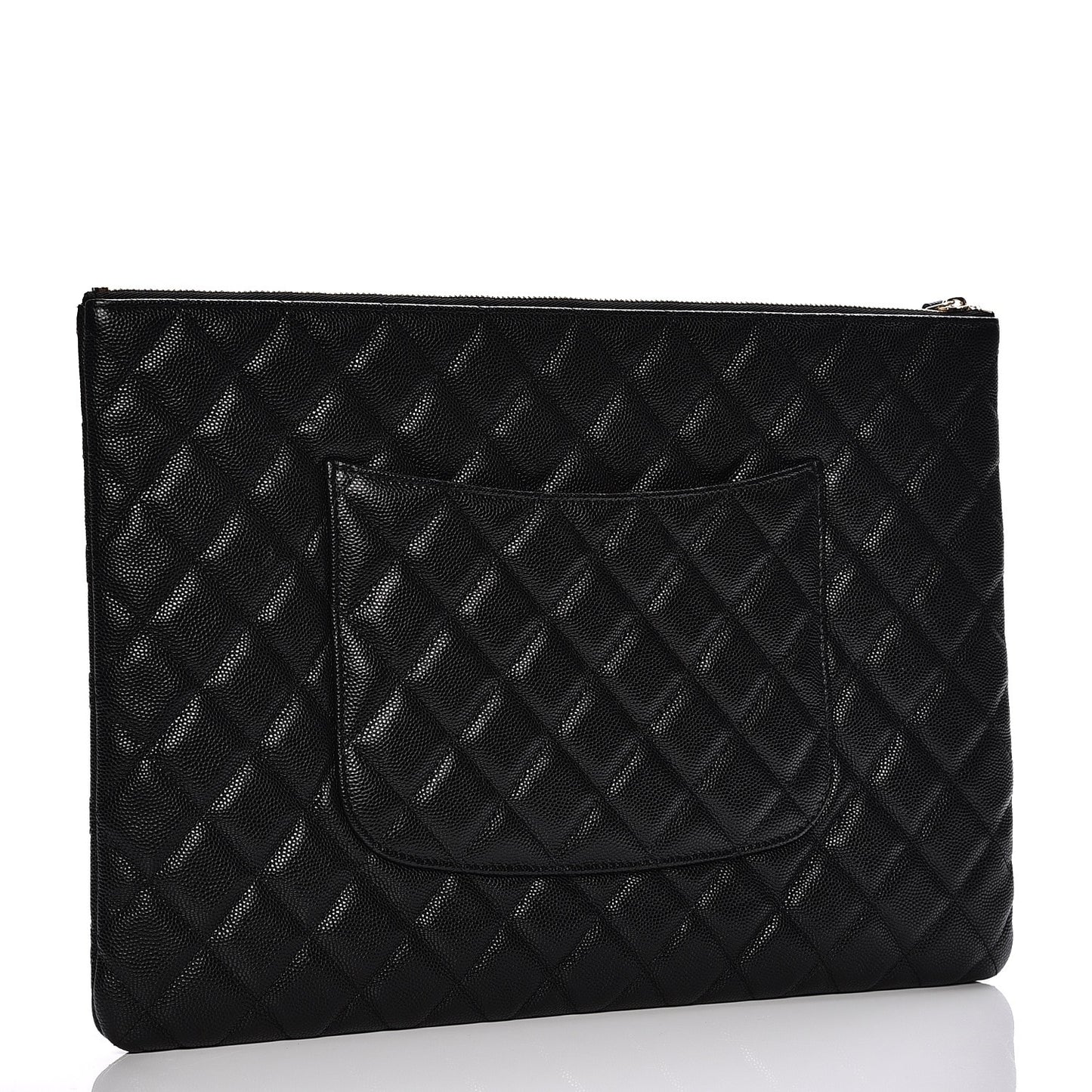 Caviar Quilted Large Cosmetic Case Black