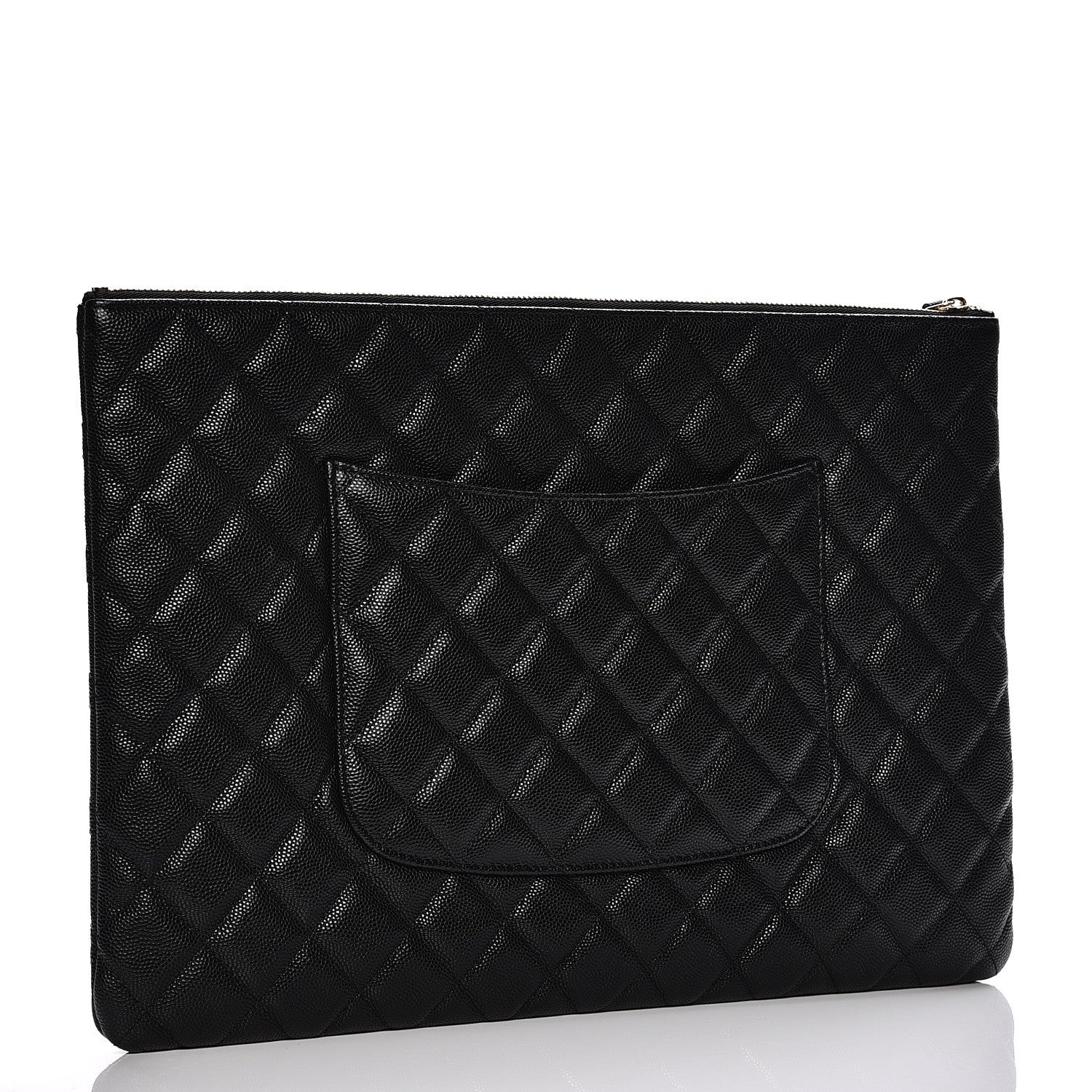 Chanel Caviar Quilted Large Cosmetic Case Black 3 of 8